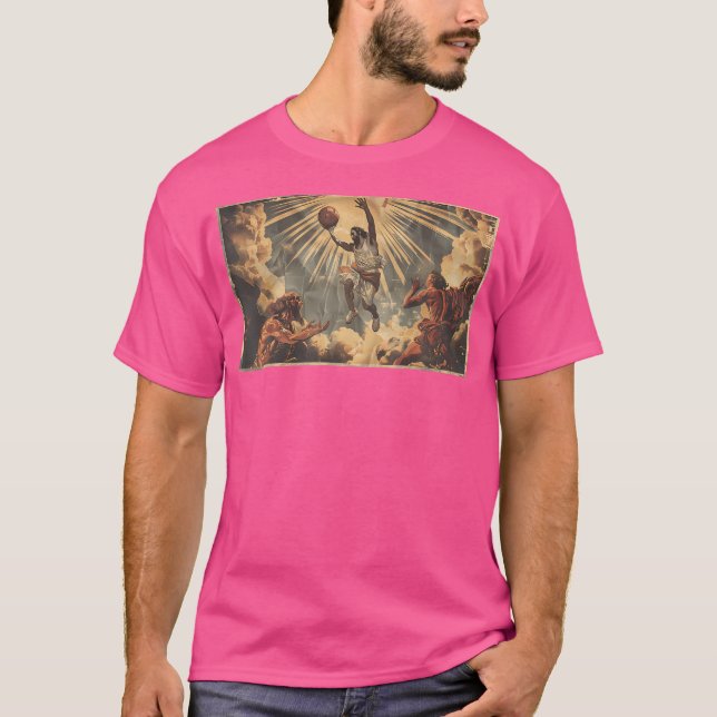Lusnyj Jesus Dunking över Djävulen Christian T Shirt (Framsida)