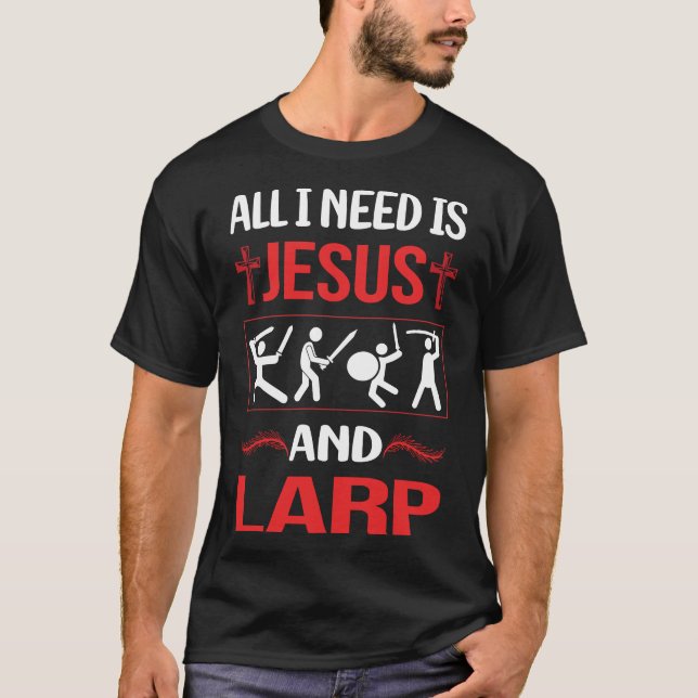 Lusnyj Jesus Larp Larping RPG Roleplay Roleplay T Shirt (Framsida)