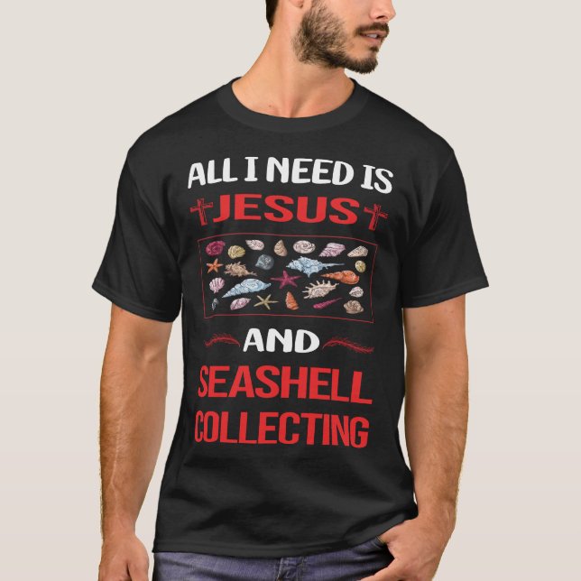 Lusnyj Jesus Seashell Samlar Seashells Sea Shel T Shirt (Framsida)