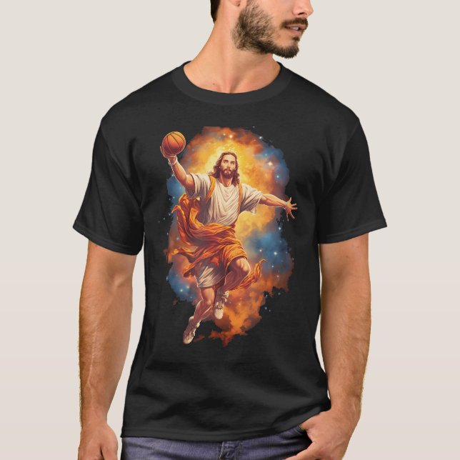 Lusnyj Jesus spelar basketboll T Shirt (Framsida)