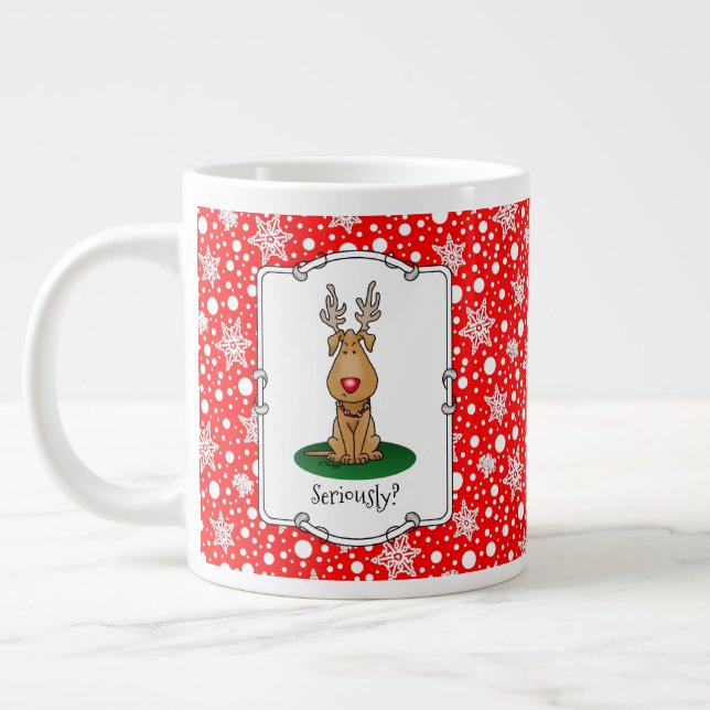 Lusnyj jingle Den röda näsren Hund Cute Jumbo Mugg (Vänster)