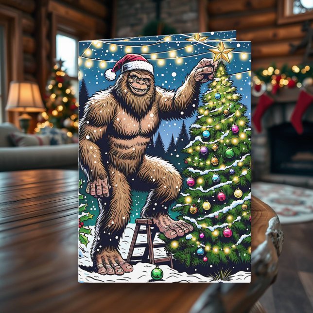 Lusnyj Jul Bigfoot Sasquatch-Personlig Kort (Skapare uppladdad)
