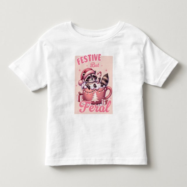 Lusnyj Jul Festive men Feral Raccoon T Shirt (Framsida)