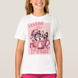 Lusnyj Jul Festive men Feral Raccoon T Shirt