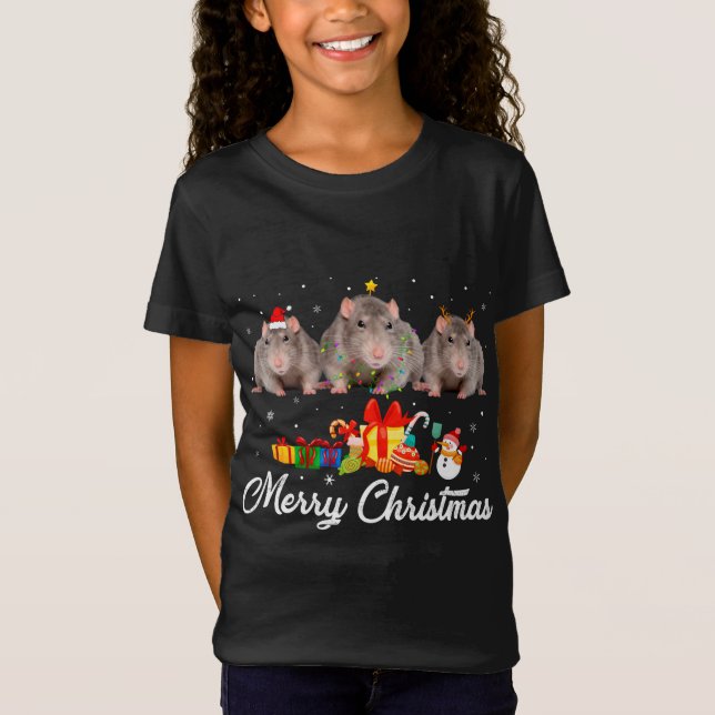 Lusnyj jul Ljus Julafton Pajama Råtta Animals Lov T Shirt (Framsida)