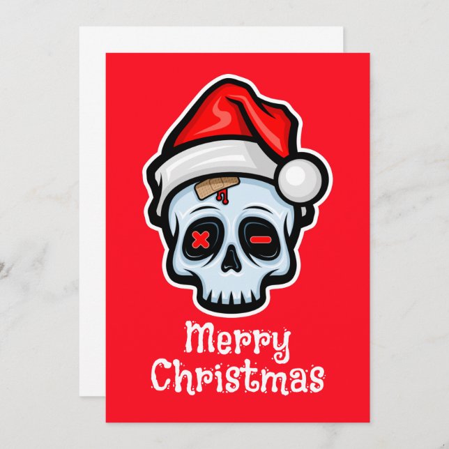 Lusnyj Jul Skull, God jul Inbjudningar (Fram/baksida)