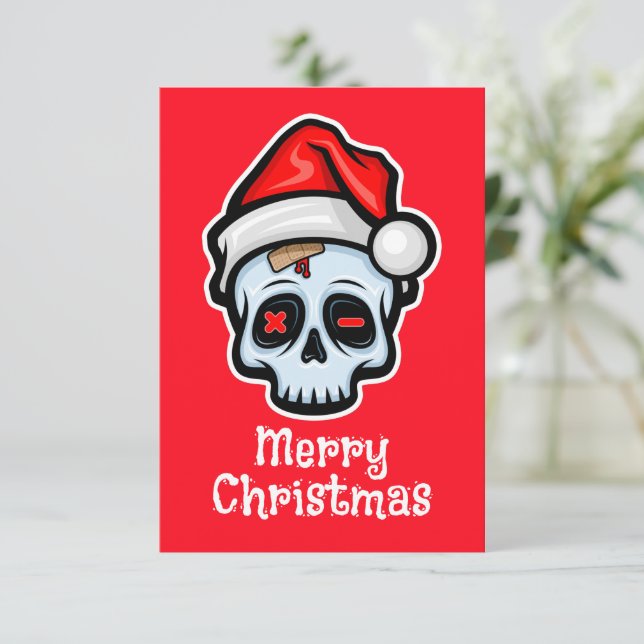 Lusnyj Jul Skull, God jul Tilläggskort (Stående Fram)