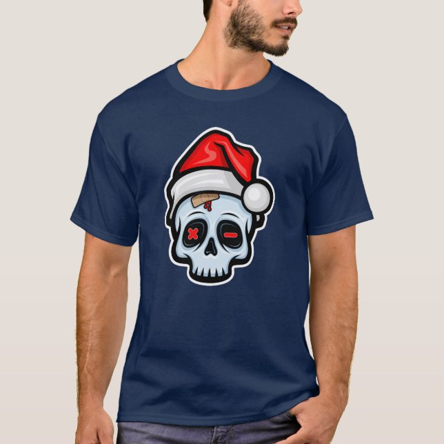 Lusnyj Jul Skull, Tecknad Stil T Shirt (Framsida)