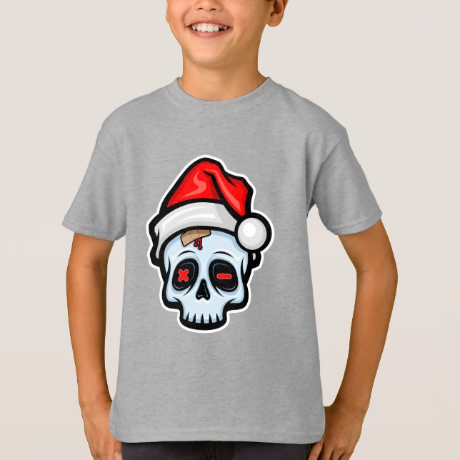 Lusnyj Jul Skull, Tecknad Stil T Shirt (Framsida)