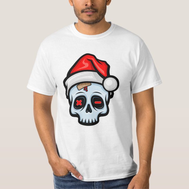 Lusnyj Jul Skull, Tecknad Stil T Shirt (Framsida)