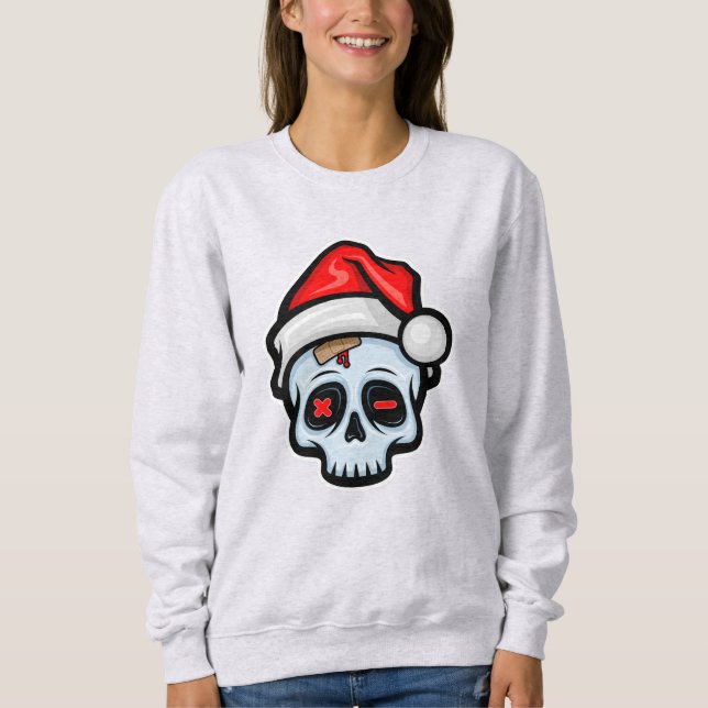 Lusnyj Jul Skull, Tecknad Stil T Shirt (Framsida)