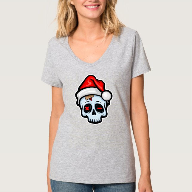 Lusnyj Jul Skull, Tecknad Stil T Shirt (Framsida)