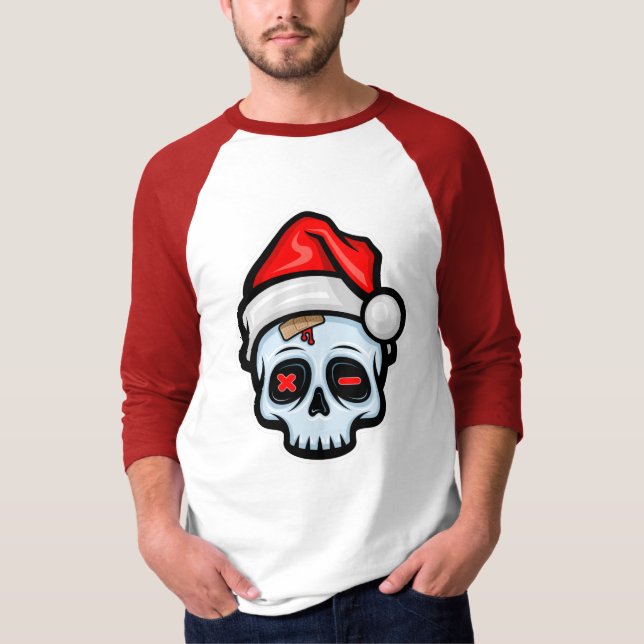 Lusnyj Jul Skull, Tecknad Stil T Shirt (Framsida)