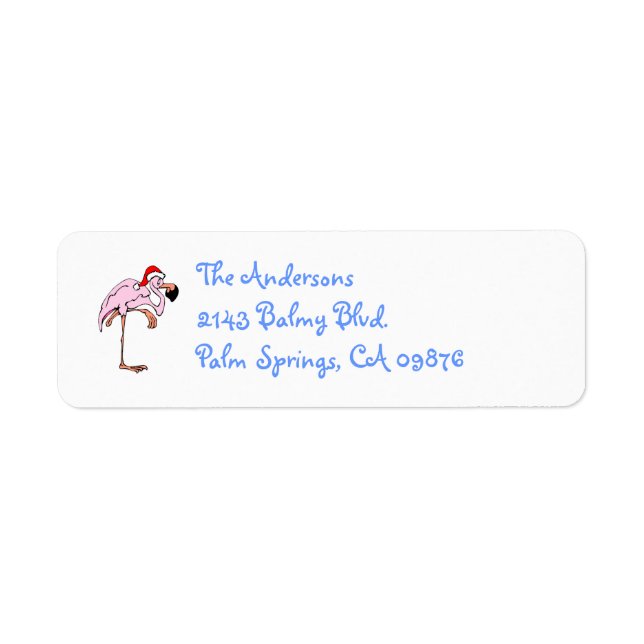 Lusnyj julflamingo Adressetikett Returadress Etikett (Framsidan)