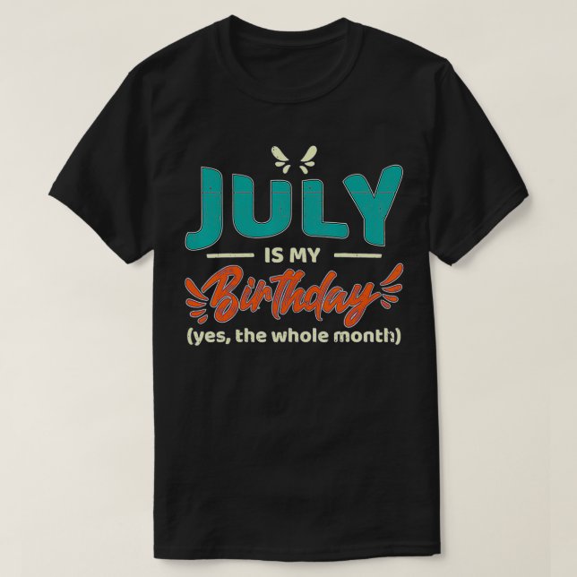 Lusnyj juli är min födelsedag. t shirt (Design framsida)