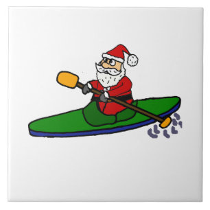 Lusnyj Jultomten Kayaking-Tecknaden Kakelplatta