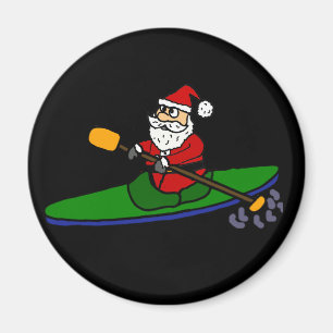 Lusnyj Jultomten Kayaking-Tecknaden Magnet