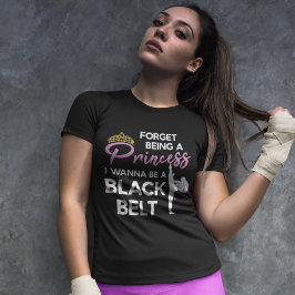 Lusnyj Karate Black Bälte säger att Taekwondo Girl T Shirt