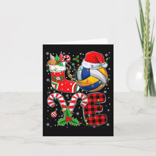 Lusnyj Kärlek Volleyball Boll Santa Hat-julklapp Kort (Framsida)