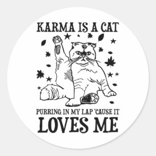 Lusnyj Karma är en katt som kliar i min lucka för Runt Klistermärke