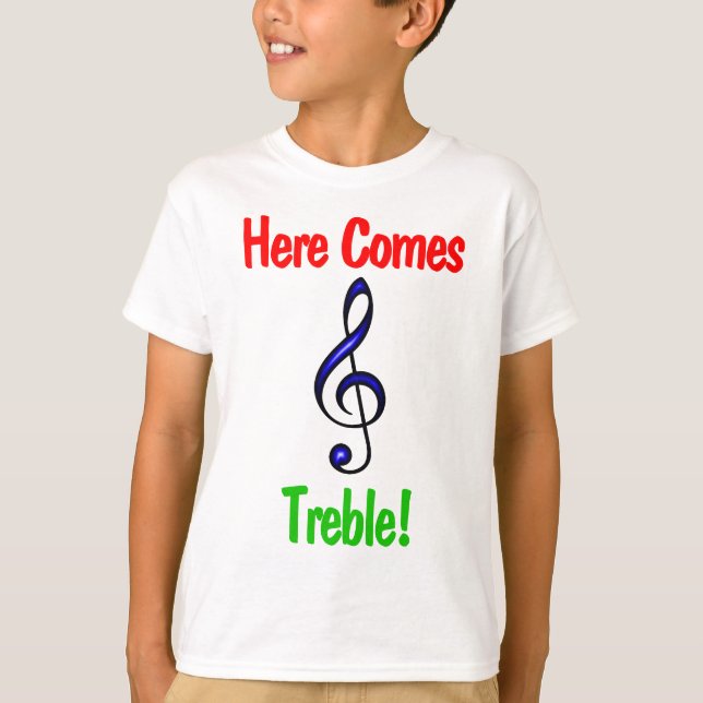 Lusnyj Kids Music T-Shirt: Här kommer Treble T Shirt (Framsida)