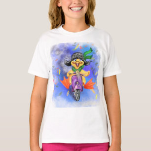 Lusnyj Kids T-Shirt med Gult Anka Drives Scooter