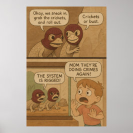 Lusnyj Lizard Crime Heist Tecknad - Cricks eller B Poster