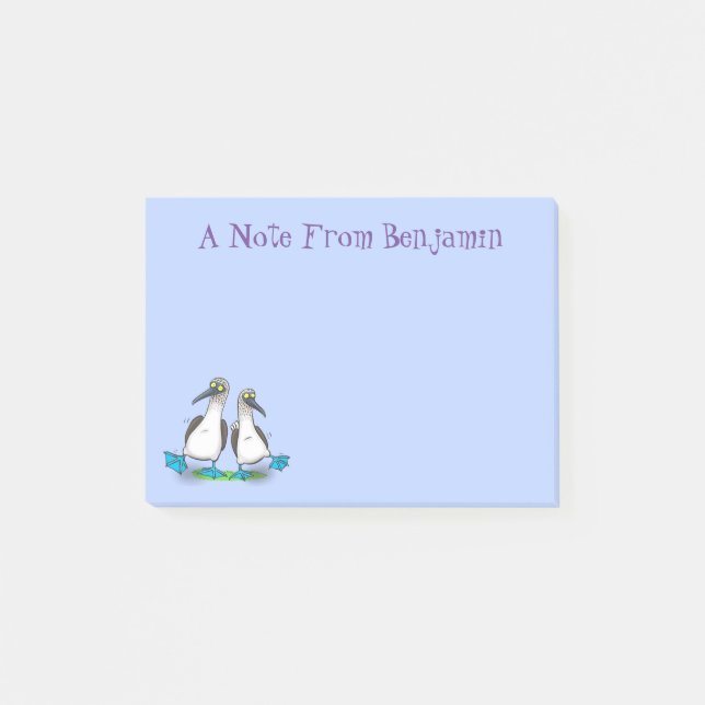 Lusnyj, lycklig-blåsostad bobidans tecknad post-it block (Framsida)