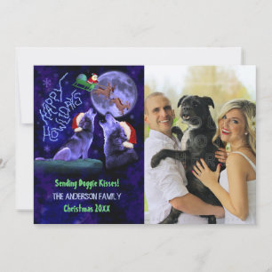Lusnyj Lycklig Howlidays-Hund-familjfoto Julkort