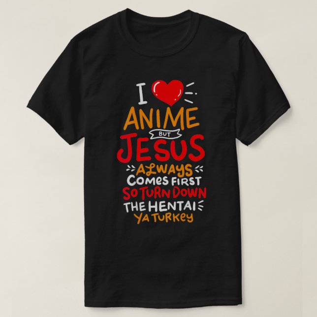 Lusnyj, men Jesus kommer först Vem Kärlek Fläkt T Shirt (Design framsida)