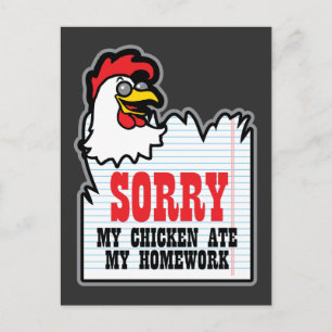 Lusnyj min Chicken Ate Min hemläxelärare Vykort