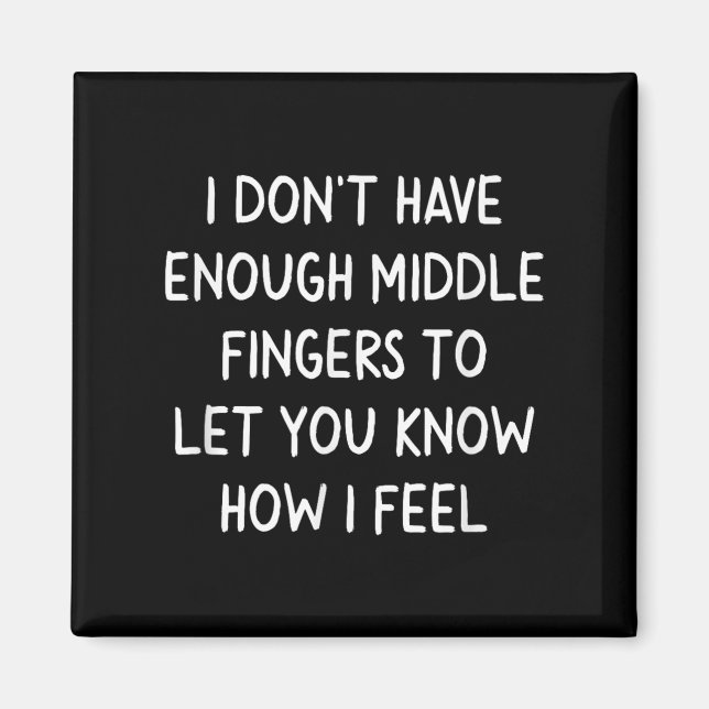Lusnyj, Mitten Finger. Joke Sarcastic Tee for Fam Magnet (Framsidan)