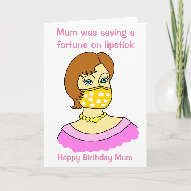 Lusnyj Morsa Ansikte-mask Lipstick Birthday Kort (Framsida)