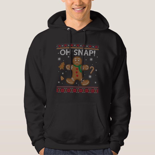Lusnyj Oh Snap Gingerbröd Ugly jul Sweater Hoodie (Framsida)