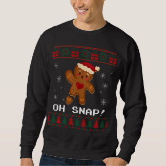 Lusnyj Oh Snap Gingerbröd Ugly jul Sweater Lång Ärmad Tröja