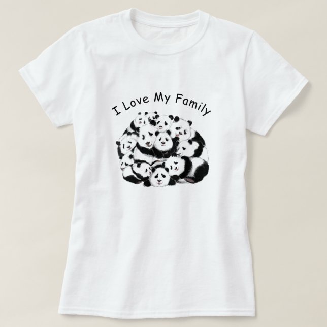 Lusnyj Panda T-Shirt med text I Kärlek Min familj (Design framsida)