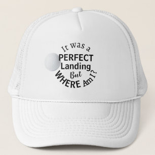 Lusnyj Pappa Golf Humor Modern Dold Black Typograp Keps