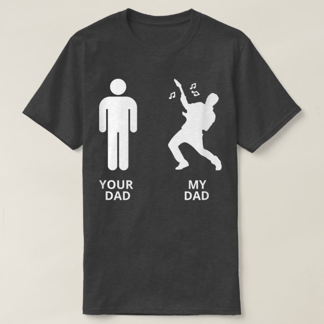 Lusnyj Pappa jämfört med pappa Guitar Musician Aco T Shirt (Design framsida)