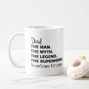 Lusnyj Pappa man Myth Legend Grumpy Typography Kaffemugg