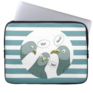 Lusnyj Pigeon Hälsning med blå Rand Laptop Fodral