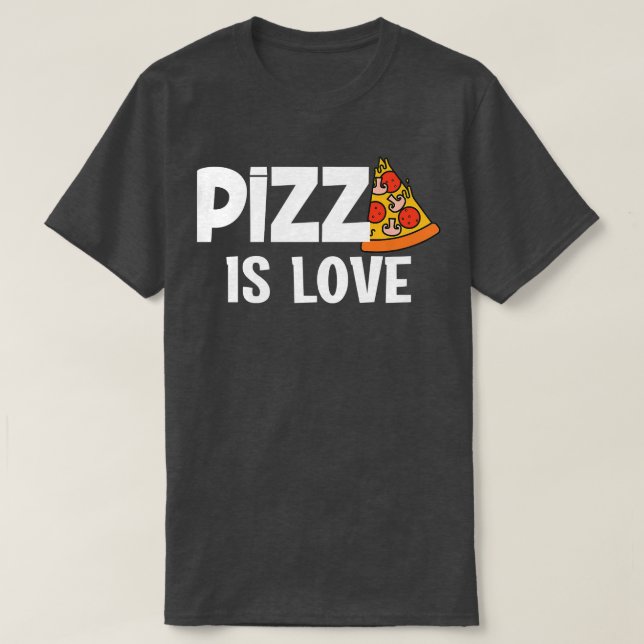 Lusnyj Pizza är Kärlek, himmelsbit T Shirt (Design framsida)