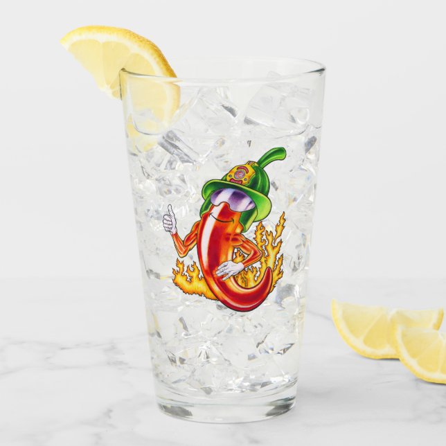 Lusnyj Proud Firefighter Chili på Ge-eldstuber Glaskopp (Framsida Ice)