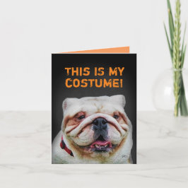 Lusnyj Pudel tryckt som bulldog Halloween Kort