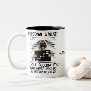Lusnyj Puppy Personal Stalker jag följer dig Två-Tonad Mugg