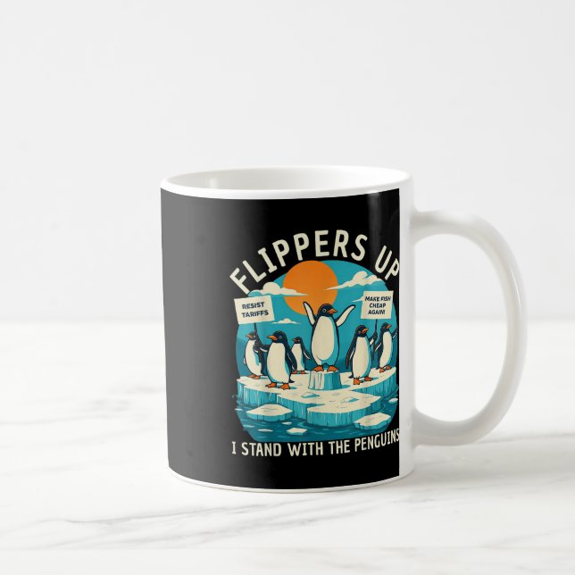 Lusnyj Resistens Penguins protest mot tariffer Kaffemugg (Höger)