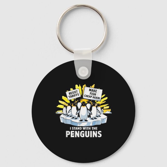 Lusnyj Resistens Penguins protest mot tariffer Nyckelring (Framsida)