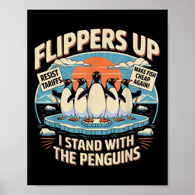 Lusnyj Resistens Penguins protest mot tariffer Poster (Framsidan)