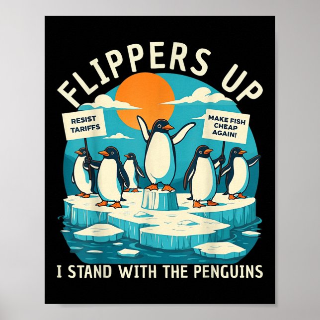 Lusnyj Resistens Penguins protest mot tariffer Poster (Framsidan)