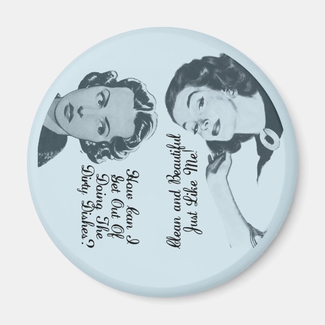 Lusnyj Retro Dishwasher Clean Dirty Reversible Magnet (Framsidan)