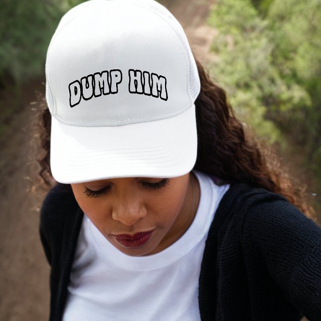 Lusnyj Retro Dumpa honom Brytpunktsskildring Vitt  Keps (retro dump him trucker hat
)